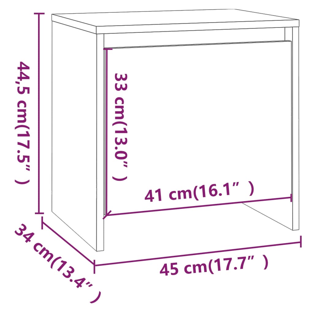 Nachttisch Sonoma-Eiche 45x34x44,5 cm Holzwerkstoff